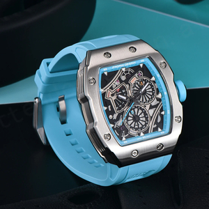 นาฬิกาผู้ชายชั้นนำ2024กันน้ำหน้าปัดสี่เหลี่ยมเรืองแสงได้นาฬิกาข้อมือปฏิทินอัตโนมัติประดับคริสตัลแซฟไฟร์ - Product Image 6