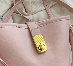 Sac décontracté en cuir PU pour femme, sac à main uni en gros, sac seau tendance à bandoulière unique - Product Image 4