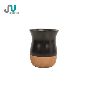 Taza de <span class=keywords><strong>Mate</strong></span> de Diseño Nuevo, Taza de Café de Cerámica con Base de Madera - Product Image 2