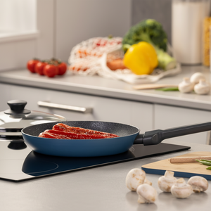 Fackelmann Recycled Aluminium Wok <b>Pan</b> 24 cm Ø with Bakelite <b>Handle</b> and Lid Ceramic Non-Stick Coating PFAS-Free - Product Image 3
