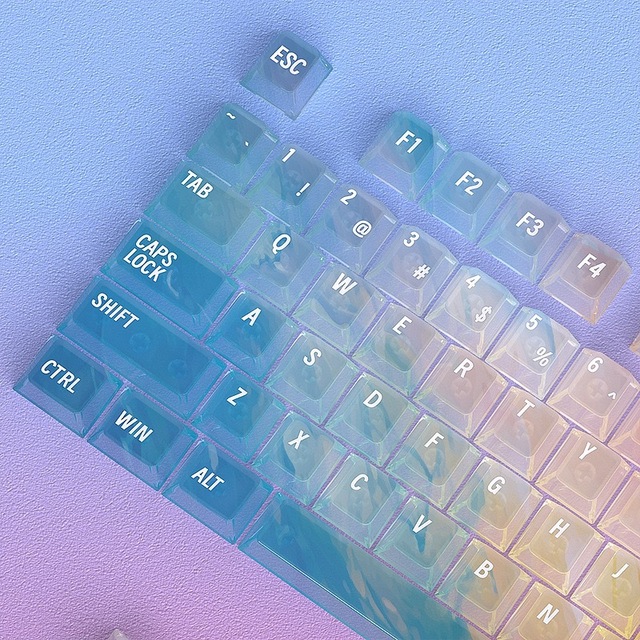 Colorful Mist Starlight Personalized 119-Key Starburst Translucent PC Material Original Height Customized Mechanical Keycaps