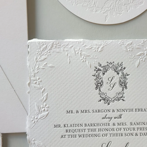 Invitación de Boda con Diseño Floral en Relieve, Envoltura de Papel Vitela y Detalles de Sello de Cera, Tarjeta de Papel de Algodón, Invitaciones Sencillas y Elegantes, Trouwkaart, Papel - Product Image 5