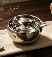 Ensemble de bols à matcha en céramique argentée avec logo personnalisé, avec chawan argenté et support pour fouet à matcha, OEM disponible, kit de thé matcha japonais