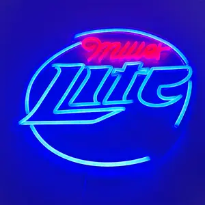 Miller Lite Led Neon Sign 12v with on/off swith usb