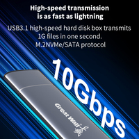 Boîtier externe NVME M.2 SSD 2230/2242/2260/2280 M.2 vers USB C 10Gbps SSD Boîtier en aluminium Type A + C pour clé M/M + B