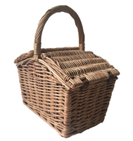Panier de pique-nique multifonctionnel en osier tressé de haute qualité, écologique, design cœur, pour sorties et excursions