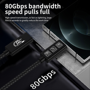 Thunderbolt 5 USB C TO USB C เคสโลหะอลูมิเนียม80Gbps สายข้อมูลความเร็วสูงชนิด C PD - Product Image 6