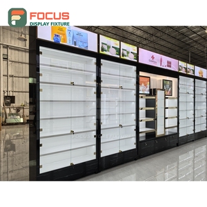 Solution de présentation de comptoir en bois massif pour boutique personnalisée, aménagement de magasin, design intérieur de magasin de maquillage - Product Image 3