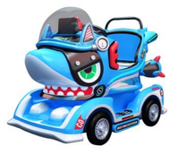 Manège pour enfants Requin de dessin animé, Machine à bascule à monnayeur, Balançoire pour enfants, Équipement de jeu commercial pour aire de jeux