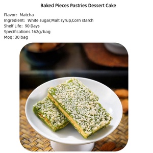 Riche saveurs Matcha cuit au four amande pièces pâtisseries Dessert gâteau avec thé au lait collations chinoises boîte d'emballage - Product Image 5
