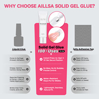Kit de vernis à ongles UV Gel French Tip Aillsa OEM avec base et top coat, lampe UV LED pour nail art, kit de colle personnalisable pour salon, aimant inclus