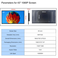 Pantalla Digital Inteligente Android de 43 Pulgadas para Colgar en la Pared con CMS Basado en la Nube para Publicidad en Interiores en Metro, Centros Comerciales y Espacios Comerciales