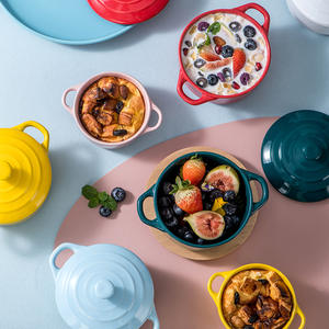 200ML Pot en grès coloré Casserole en céramique Plat de service Bonbons Cuisson <span class=keywords><strong>Oeuf</strong></span> à la vapeur Bol en céramique - Product Image 3