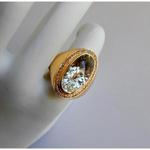 Gold Plated Gemstone <b>Ring</b> Pave Setting Women's Party Jewelry Fashion <b>Statement</b> Piece - Product Image 1