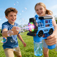 Pistola de Burbujas Eléctrica Automática con Luz LED, Juguete de Burbujas para Niños con Solución de Burbujas para Fiestas al Aire Libre y Juegos de Verano