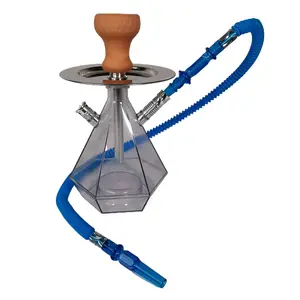 뜨거운 판매 새로운 디자인 허브 담배 LED 물 담뱃대 시샤 휴대용 더블 말 거품 냄비 물 담뱃대 시샤 세트 가정용 아랍어 물 담뱃대