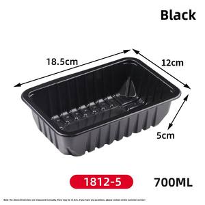 Barquette jetable en plastique PP pré-fabriquée pour viande, modè<span class=keywords><strong>le</strong></span> 1812-5, noire, fraîche, pour canard braisé, pieds de <span class=keywords><strong>poulet</strong></span>, à emporter - Product Image 3
