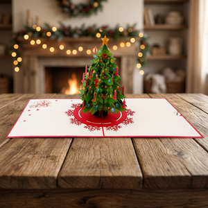 Carte pop-up 3D grand format Arbre de Noël fait main, design personnalisé, cadeau de Noël du Vietnam, produit phare tendance - Product Image 4