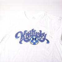 Appliques de paillettes patchs de broderie fer sur presse à chaud argent paillettes bleu royal patchs kentucky à paillettes avec smiley à carreaux