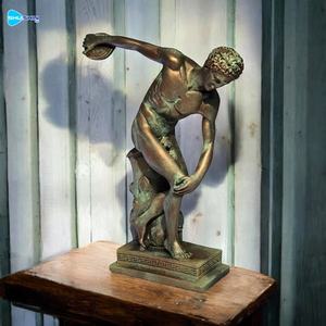 Sculpture de statue de lanceur masculin <span class=keywords><strong>nu</strong></span> en bronze <span class=keywords><strong>antique</strong></span> <span class=keywords><strong>grec</strong></span>, décoration de jardin extérieur, taille réelle, moderne - Product Image 3