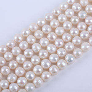 Perlas Blancas Naturales de Agua Dulce al por Mayor, 12-13 mm de Diámetro, Casi Perfectas, Cuentas Semiterminadas para Collares - Product Image 5