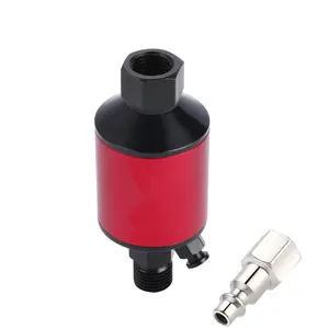 PORPHIS Red Oil Water Separator with Drain Valve Air Filter For Air Tools Spray Gun Air Lines Accessory