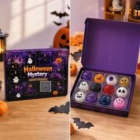 Calendrier de l'Avent d'Halloween : Compte à rebours de 12 jours avec jouets moelleux, friandises non comestibles, récompenses pour le jeu de la Bonbonnière, fournitures pour magasins de bonbons et fêtes