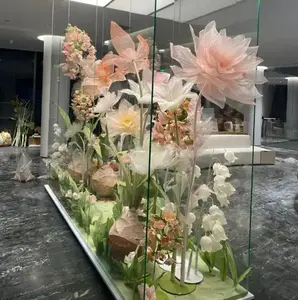 Atacado gigante Flor Artificial Real Touch seda papoula lotus flores decorativas grinaldas e plantas para o Dia dos Namorados