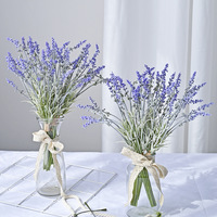 Buket pernikahan, bunga palsu Lavender buatan dengan hiasan tengah meja DIY