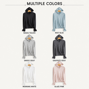 Silk Women's Base <b>Layer</b> Zip Up Hoodie Non-Iron Long Sleeve <b>Top</b> Custom Logo Premium Soft Breathable Casual Sportswear - Product Image 4