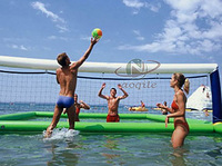 Équipement gonflable extérieur de support de volley-ball de plage de panier de filet de jeu d'eau de flottement