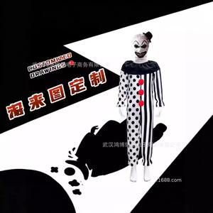 Costume de clown en fibre de polyester, unisexe, design personnalisé pour Halloween, jeu d'évasion, cosplay, combinaison intégrale - Product Image 1