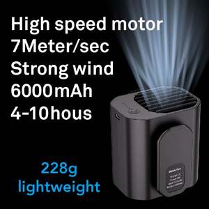 พัดลมคลิปหนีบเอวแบบพกพาแบตเตอรี่6000มิลลิแอมป์ต่อชั่วโมงพร้อมสายชาร์จและ<span class=keywords><strong>สาย</strong></span>คล้องคอสำหรับแขวนเอวกลางแจ้งความเร็ว3ระดับ - Product Image 5