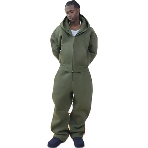 Ensemble survêtement homme oversize et ample, style streetwear et loungewear, 500 GSM, coupe décontractée, sweat à capuche zippé et pantalon de survêtement, style hiver - Product Image 1
