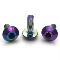 Nouvelles vis à tête Torx en titane plaqué zinc, style parapluie, M5x12mm et M5x15mm pour pièces de moto/vélo