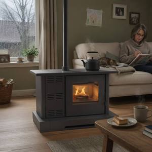 Poêle à granulés autoportant moderne Fangran 150ZX 10 kW, Cheminée de chauffage par air pour salle à manger familiale 80 m² - Product Image 2