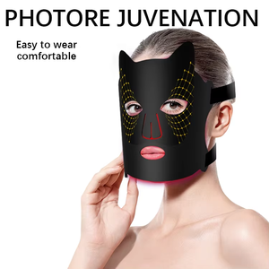 Lumière LED <span class=keywords><strong>Luminothérapie</strong></span> Masseur Vibrant Anti-Rides Niveau Facial Photon 4 Couleurs <span class=keywords><strong>Masque</strong></span> Machine Instrument de Beauté - Product Image 6