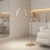 Lampe à anneau LED rotative pour extensions de cils, 24 pouces, dorée, réglable en hauteur, pour salon de beauté moderne