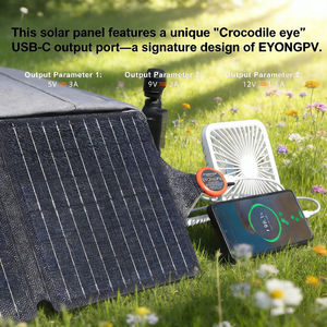 Panneau solaire compact pliable 21W 22% Alecter, étanche IP67, 13 cellules, noir, pour téléphones, charge efficace n'importe où - Product Image 3