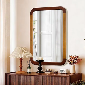 Contemporary <b>Rectangular</b> Wooden <b>Wall</b> <b>Mirror</b> Rounded Corner Decorative Accent <b>Mirror</b> for Living Room Entryway Home Decor - Product Image 4