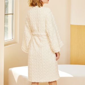 <span class=keywords><strong>Accappatoio</strong></span> Spa Invernale Softextiles in Jacquard di Pile Corallo, Spesso e Caldo, in Velluto Traspirante per <span class=keywords><strong>Uomo</strong></span> e Donna - Product Image 4