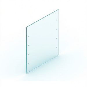 Panneau latéral en verre trempé 80x100 mm, 10 mm d'épaisseur, extra clair, pour armoires murales et autoportantes - Product Image 1