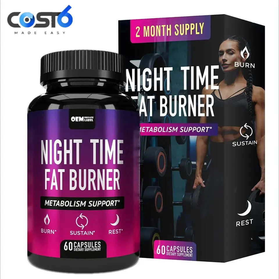 Píldoras con etiqueta privada que queman grasa Premium Nighttime Fat Burner Pills para pérdida de peso y soporte para el control de peso