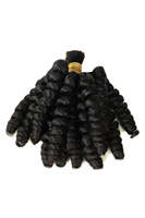 Cheveux humains bouclés non traités en vrac pour tressage, sans trame, effet mouillé et ondulé, extensions de cheveux en vrac pour tressage