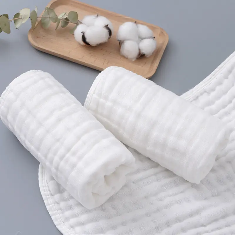 Белое детское одеяло для новорожденных, 6-слойное бамбуковое одеяло, Пеленальное полотенце для малышей, мягкое Хлопковое полотенце для слюны
