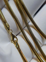 Cadena de Oro Sólido Amarillo Au750, Cadena de Hueso de Serpiente de Oro Real de 18k, Joyería de Oro Saudí, Cadena de Hueso de Serpiente de 18k, Empeñable