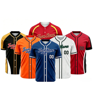 Maillot de baseball imprimé à manches courtes, style américain, toutes équipes, personnalisable, tenue de sport, offre spéciale - Product Image 1