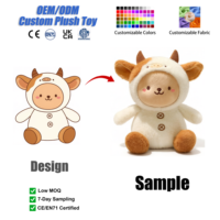 Ours en peluche personnalisé, animal en peluche sur mesure, ours vache à partir de votre dessin, design IA, cadeau doux et mignon, décoration Kawaii pour la maison