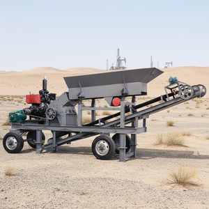 Frantoio a Martelli Mobile Diesel con Nastro Trasportatore Vibrante, Macchina Portatile per la Frantumazione di Pietre e Rocce per Miniere <span class=keywords><strong>d</strong></span>'<span class=keywords><strong>Oro</strong></span> e Cave - Product Image 1