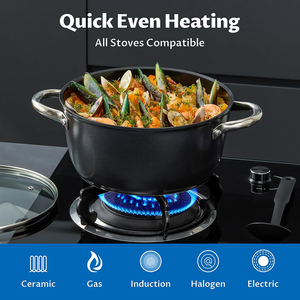 Juego de Utensilios de Cocina Moderno de 15 Piezas de Aleación de Aluminio, Antiadherente de Cerámica, con Asas de Acero Inoxidable, Apto para Inducción, Horno y Lavavajillas - Product Image 4